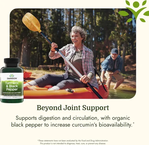 Miniatura 5 de Swanson Suplemento antioxidante prémium de cúrcuma y pimienta negra para adultos activos que buscan apoyo para las articulaciones, la digestión