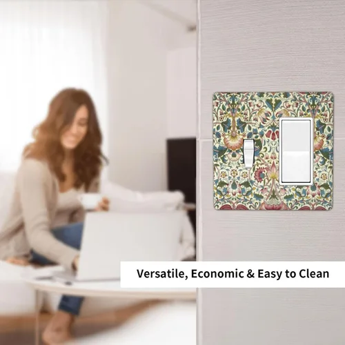 Miniatura 1155 de Placa Decorativa de Pared de Granja Rústica con Cuerno de Madera para Puerta de Granero 1 Banda Duplex Cubiertas de Toma Eléctrica Soltera