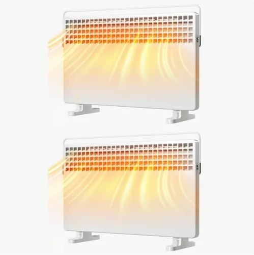 Miniatura 9 de ROVSUN Calentador de panel de 1500 W, calentador eléctrico independiente con toallero, 3 ajustes de calefacción y control de perilla