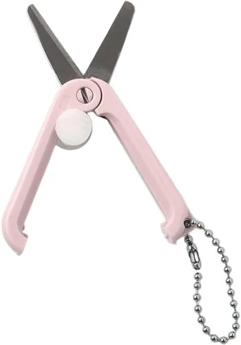 Morandi Mini tijeras portátiles con llavero plegable de bolsillo tijeras de viaje para cortar, álbumes de recortes, manualidades, costura (rosa)
