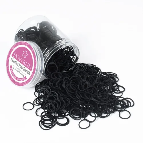 JASVERLIN Pequeñas bandas de goma para el cabello, mini ligas negras para el cabello, bandas elásticas para niñas pequeñas, accesorios de peinado de