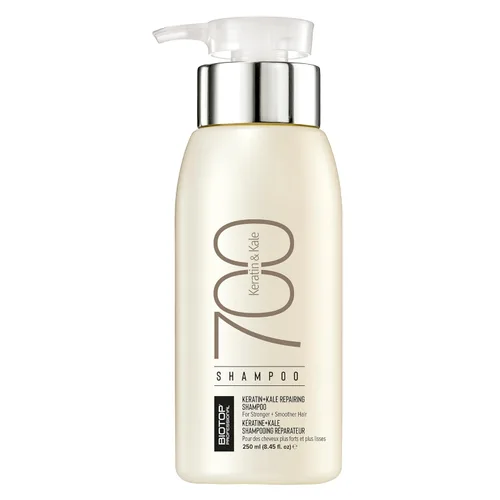 Biotop Professional 700 Keratin + Kale Hair Shampoo – Reparación del cabello dañado rico en vitaminas A, C + K – Combate el encrespamiento y reduce