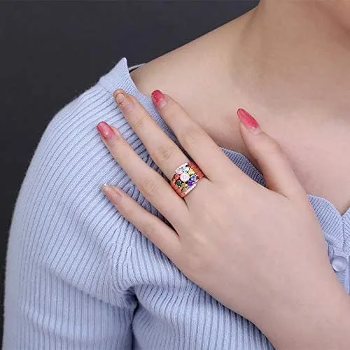 Miniatura 6 de AILIN Anillos personalizados con piedra natal para mujer, plata de ley 925, anillo personalizado con nombre, abuela, día de la madre, regalo