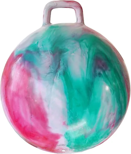 AppleRound Hippity Hoppity Hopball con bomba, pelota hinchable para sentarse y hacer ejercicio con asa, 22 pulgadas / 55 cm para niños y Rojo y verde