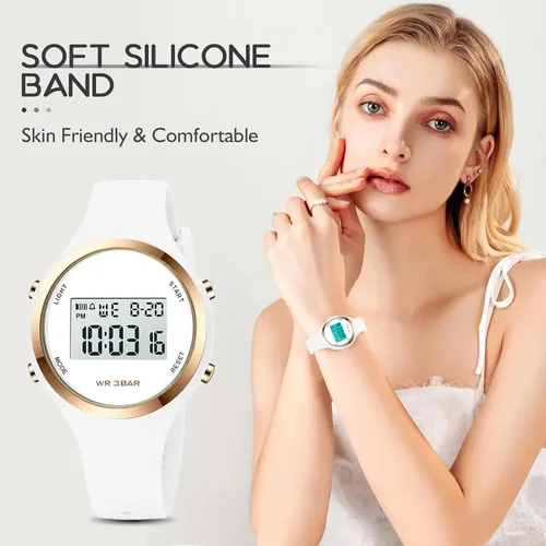 Miniatura 50 de Women LED Display Elecreonic Watch Fashion Chrono Alarm Digital Clock Woman Outdoor Sport Wirstwatch