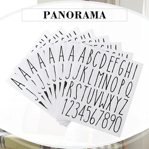 Miniatura 3 de Clabby 8 hojas de calcomanías de letras de vinilo con números del alfabeto, autoadhesivas, letras para el regreso a clases, álbumes de recortes