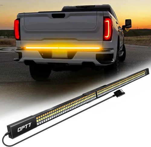 OPT7 60" Redline Parlux Barra de luz LED de triple fila para puerta trasera con señal de giro ámbar secuencial, marco de aluminio rígido – Solo