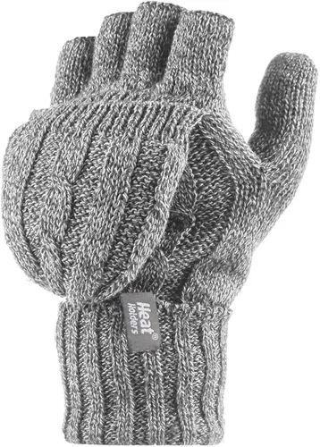 Miniatura 3 de Heat Holders Conjunto de guantes térmicos de punto de forro polar, calentador de cuello y convertidor para mujer invierno