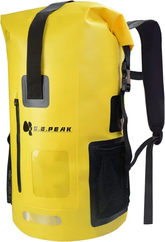 Miniatura 8 de Mochila impermeable IPX6, bolsa con cierre enrollable y accesorios de kayak, esenciales para camping, natación, playa, pesca, rafting, viajes, Verde