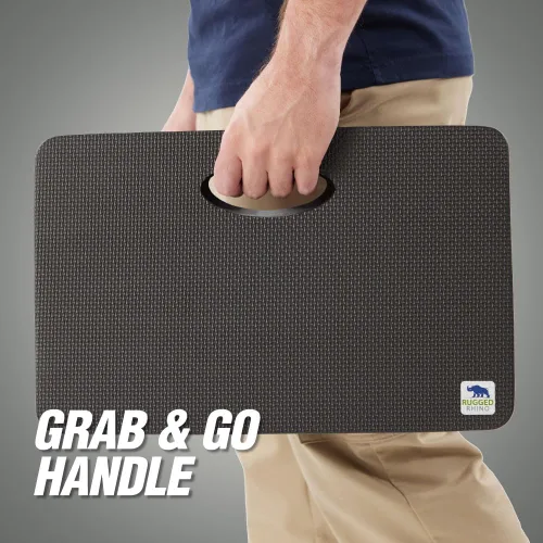 Miniatura 7 de RUGGED RHINO Rodilleras gruesas absorbentes de golpes, soporta hasta 300 libras, protege las rodillas de superficies de hormigón duro, para Negro