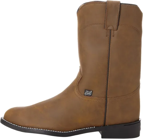 Miniatura 7 de Justin Boots Hombres Temple Redondo Toe Casual Botas Mid Calf - Negro