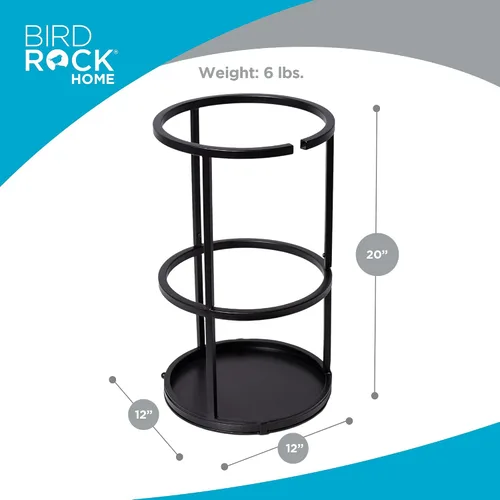 Miniatura 3 de BIRDROCK HOME Soporte circular para paraguas con bandeja de goteo extraíble - Soporte para sombrillas - Entrada - Organizador decorativo de metal