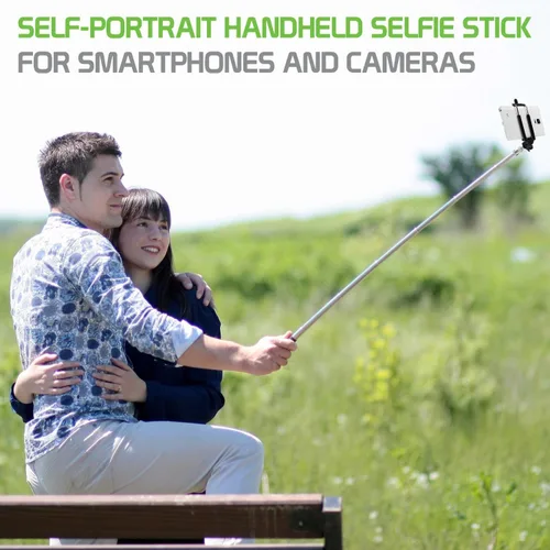 Miniatura 3 de Cellet Selfie Stick extensible ajustable, para todos los teléfonos inteligentes, iPhone, Samsung Galaxy, Google Pixel, Go Pro y cámaras, color negro