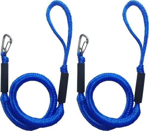 Miniatura 19 de Líneas de muelle elásticas para barcos de 4 pies, cuerda de ancla elástica resistente con ganchos, líneas de muelle seguras, amarres para jet ski