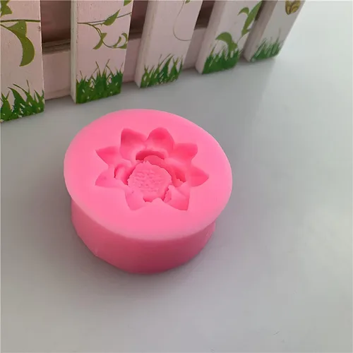 Miniatura 4 de Molde de silicona con forma de flor de loto para hacer dulces de fondant, moldes de chocolate, postres de piruleta, cubitos de hielo, goma, jabón