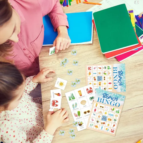 Miniatura 4 de Juego de bingo en la playa, juego de bingo para 24 jugadores para adolescentes, fiesta de playa de verano, despedida de soltera, fiesta de Juego