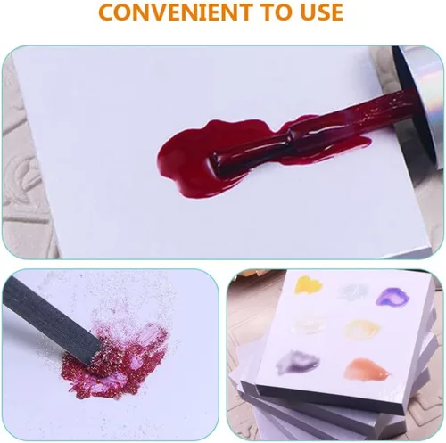Miniatura 3 de minkissy Maquillaje coreano de maquillaje coreano, 100 paletas desechables para arte de uñas, almohadilla de papel de mezcla de maquillaje