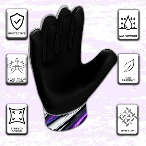 Miniatura 7 de FIGHTSENSE Guantes de portero de fútbol para niños y jóvenes, guantes de portero de fútbol, palma de látex de 4 mm, transpirable, antideslizante