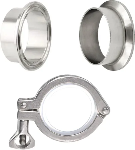 Miniatura 7 de Juego de accesorios sanitarios sanitarios de alta resistencia con tres abrazaderas, incluye accesorio sanitario de 2 pulgadas + abrazadera triple +
