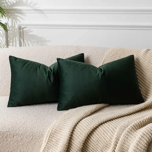 Miniatura 112 de Juspurbet - Juego de 2 fundas decorativas de terciopelo para cojines, fundas suaves para sofá, cama o sillón con cremallera oculta, para sala