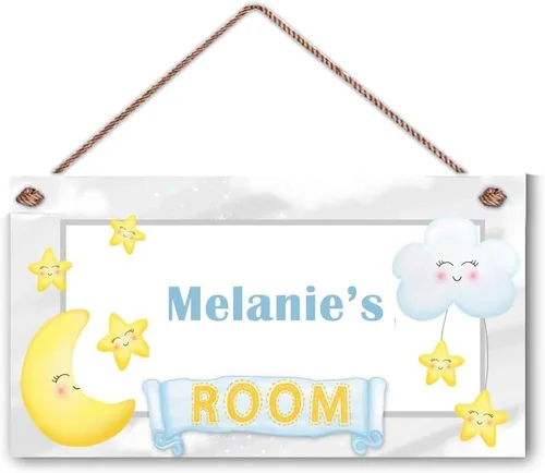 Miniatura 9 de Cartel de animales de la selva para niños, nombre personalizado, letrero de plástico de montaje en pared de 5 x 12.5 pulgadas, estilo moderno