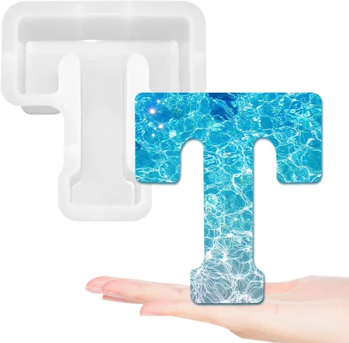 Moldes de letras grandes de 7 pulgadas para resina, molde de fundición epoxi del alfabeto mayúscula 3D de la A a la Z, molde de silicona para velas