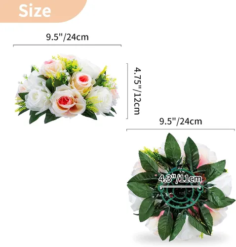 Miniatura 179 de NUPTIO Centros de mesa de flores para mesas de boda: arreglo de bolas de flores artificiales rosa y blanco para bodas, fiestas, 2 piezas de rosas