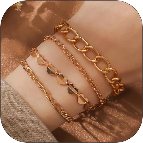 Miniatura 170 de Long tiantian Pulsera de oro gruesa para mujer, pulseras de oro delicadas, pulseras para mujer, pulseras apilables de eslabones de cadena