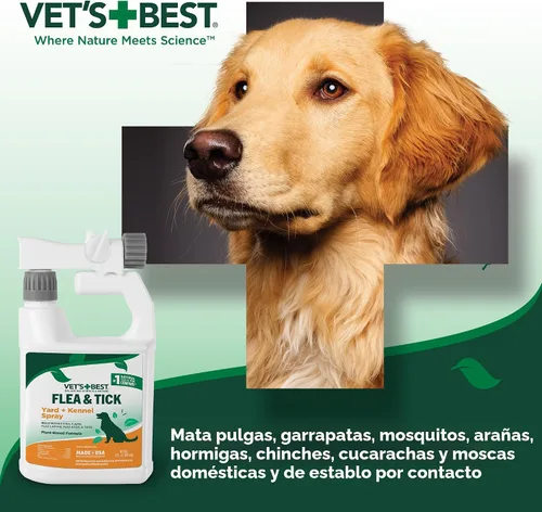 Miniatura 3 de Vet's Best Spray natural para pulgas y garrapatas para el hogar, tratamiento de pulgas y garrapatas de perro para el hogar, prevención de pulgas