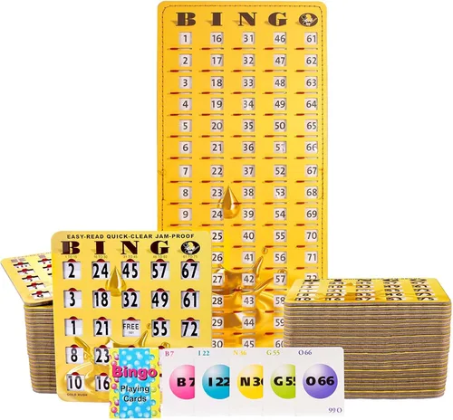 Miniatura 13 de MR CHIPS Tarjetas de bingo a prueba de atascos con ventanas deslizantes, 25 tarjetas de obturador de bingo reutilizables, 75 tarjetas de llamadas