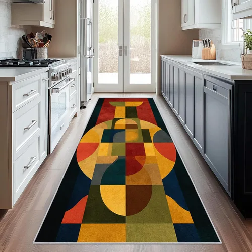 Miniatura 16 de Aztec Runner Rug 2x6 - Hallway Runner Rug Southwest Native American Rustic Boho Ethnic Retro Pattern, Non Slip, Washable, Aztec Home Decor Carpet