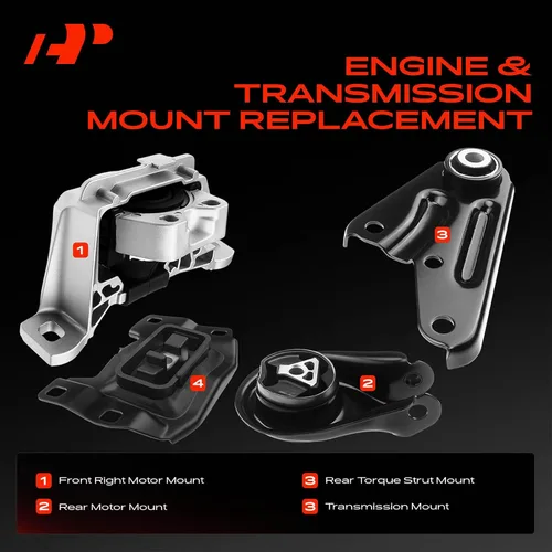Miniatura 3 de A-Premium Juego de 4 piezas de montaje de transmisión de motor compatible con Mazda 3 2004 2005 2006 2007 2008 2009 L4 2.0L, gasolina, con montaje