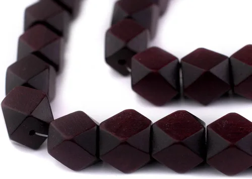 Miniatura 26 de TheBeadChest - Cuentas de madera de cubo sin esquinas azul azul: cuentas orgánicas naturales de corte de diamante de 0.787 in para la fabricación