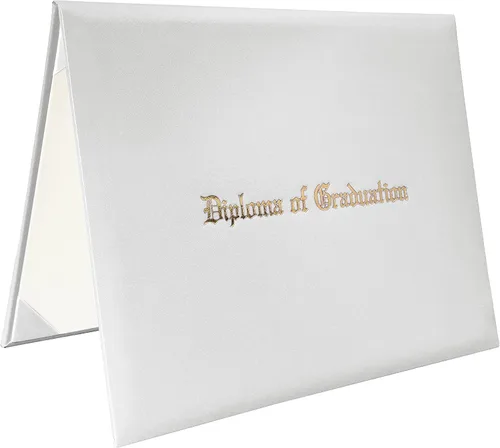 Miniatura 29 de Funda para diploma 8.5”x11” impresa “Diploma de Graduación” en cuero sintético acolchada y rica en color de TngHui, negra