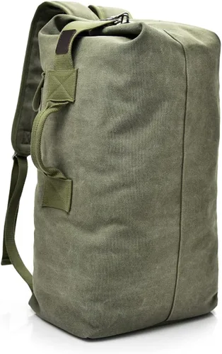 Miniatura 8 de Bolsa de escalada de viaje de gran capacidad, bolsa de lona militar táctica de carga superior de doble correa mochila de lona