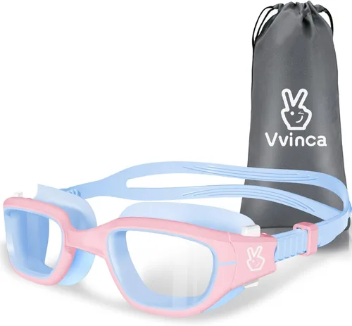 Vvinca Gafas de natación para niños, gafas de natación para niños pequeños de 3 a 14 años, protección UV antivaho sin fugas, gafas de piscina para