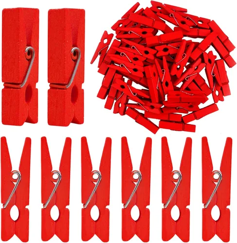 Miniatura 9 de Jdesun 50 pinzas de madera azules, mini pinzas de madera para colgar fotos, pinzas para ropa de lavandería, pinzas para colgar fotos, ropa