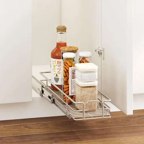 Miniatura 5 de LOVMOR Organizador de gabinete extraíble de 5.5 pulgadas de ancho x 21.5 pulgadas de profundidad, estantes extraíbles para armario de cocina