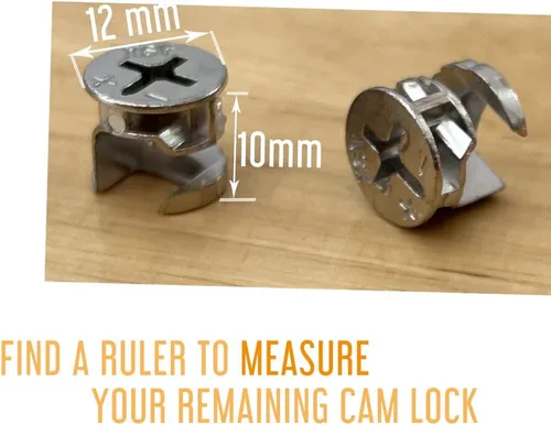 Miniatura 2 de Reemplazo de cerradura de leva de 12 x 0.394 pulgadas, accesorios de conector de leva, piezas de hardware de tuerca de bloqueo de leva para armario