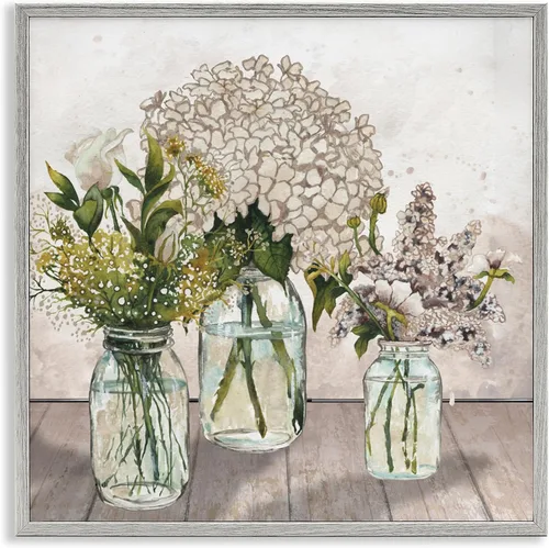 Miniatura 27 de Stupell Industries 'Country Jug Varied Flower Arrangement', Framed Giclee Art, White, 17 x 17 Inches, Easy to Hang and Sturdy, Made in USA, by Carol