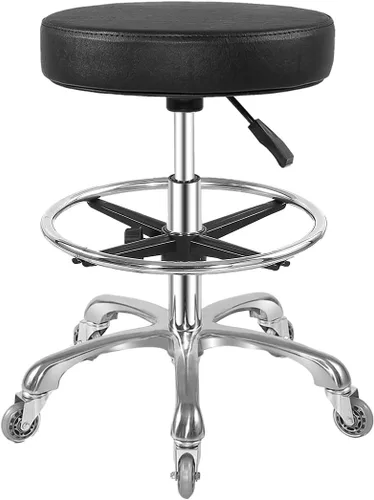 Ainilaily Taburete Rodante con Ruedas Hidráulico de Servicio Pesado para Tienda Cocina Trabajo Pestañas Tatuaje Laboratorio Médico Guitarra, Silla
