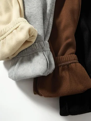 Miniatura 5 de SheIn Paquete de 4 pantalones deportivos de cintura elástica para mujer