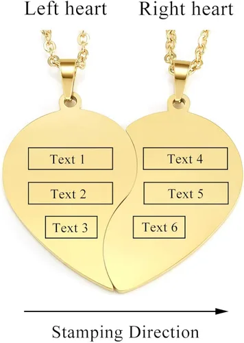 Miniatura 5 de Personalized Master Collar a juego personalizado para parejas, de acero inoxidable, rompecabezas de corazón para él y ella, collar de pareja