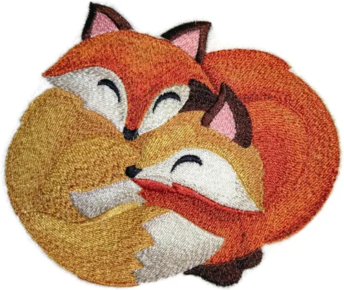 Naturaleza tejida en hilos, Amazing Baby Animal Kingdom [Autumn Cozy Cuddlers - Zorros] [Personalizado y único] Parche bordado para planchar y coser
