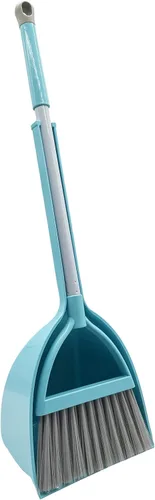 Juego de escoba y recogedor para niños, mini recogedor y escoba para niños, juego de herramientas de limpieza (azul)