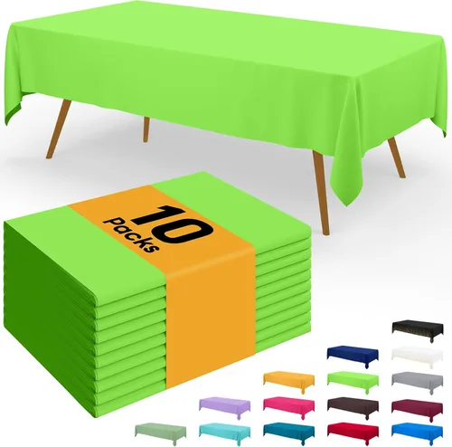 Miniatura 146 de Smiry - Juego de 6 manteles desechables, 54 x 78 pulgadas, manteles impermeables rectangulares para fiestas, cubierta de mesa de plástico