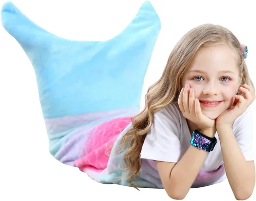 Miniatura 8 de VHOME Manta de Sirena para Niños - Cálida Manta para Sala de Estar y Sofá, Mantas Abraciciosas para Niños, Regalo de Cumpleaños