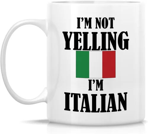 Miniatura 2 de Retreez Taza divertida – I'm Not Yelling I'm Italian Italy - Tazas de café de cerámica de 11 onzas – Divertido, sarcasmo, sarcástico, motivacional