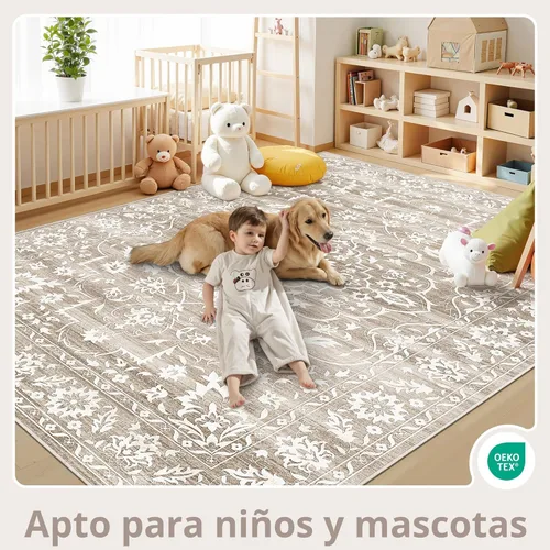 Miniatura 7 de Soalmost Alfombras de Área de 8 x 10 pies para Sala de Estar, Alfombras Resistentes a las Manchas y Lavables para Comedor, Cocina, Alfombra de Área