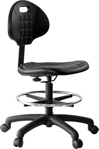Miniatura 11 de (Taburete de banco alto, deslizadores no enrollables, fáciles de limpiar! Taburete ergonómico de dibujo de poliuretano. Rango de altura del asiento